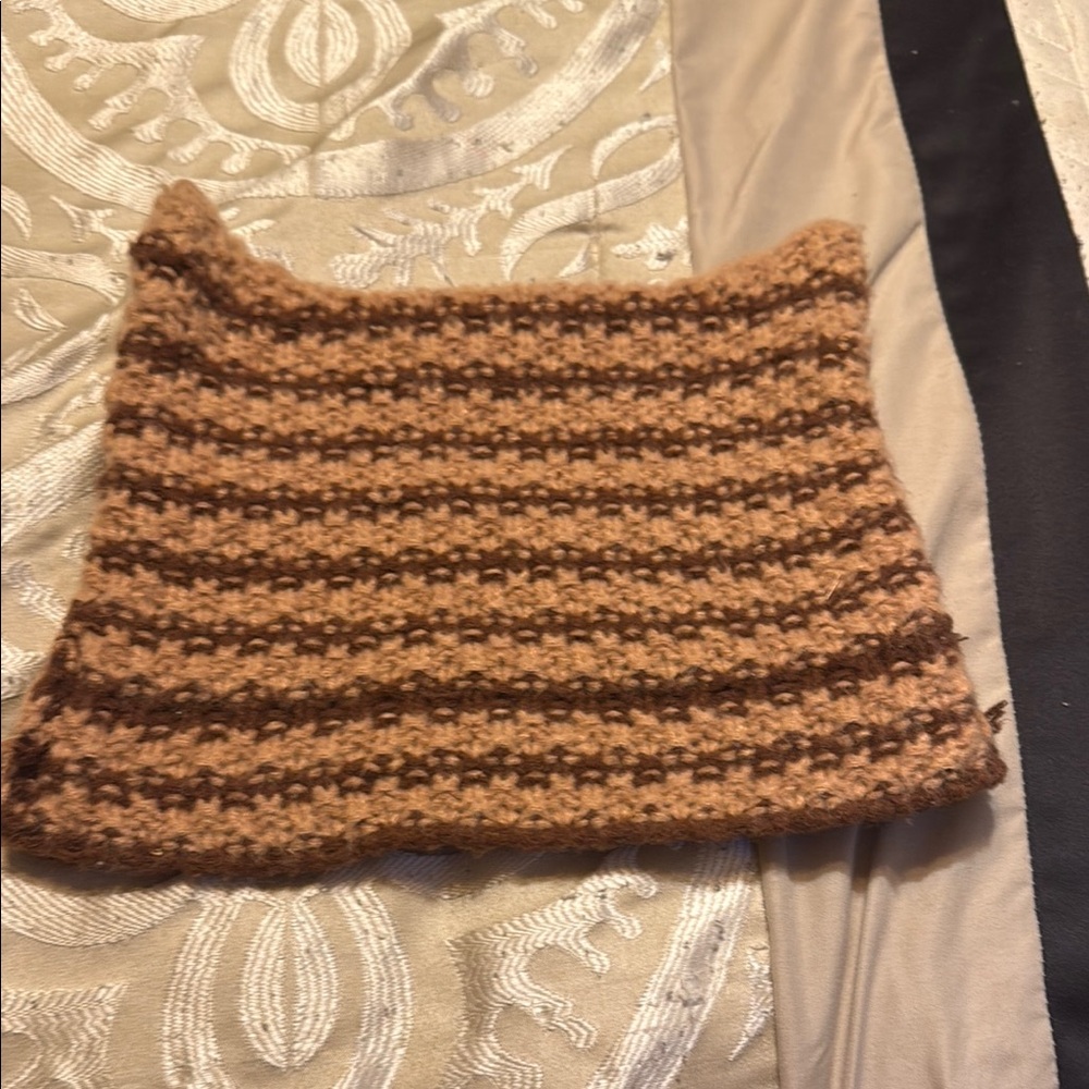 Striped Brown Knit Skirt